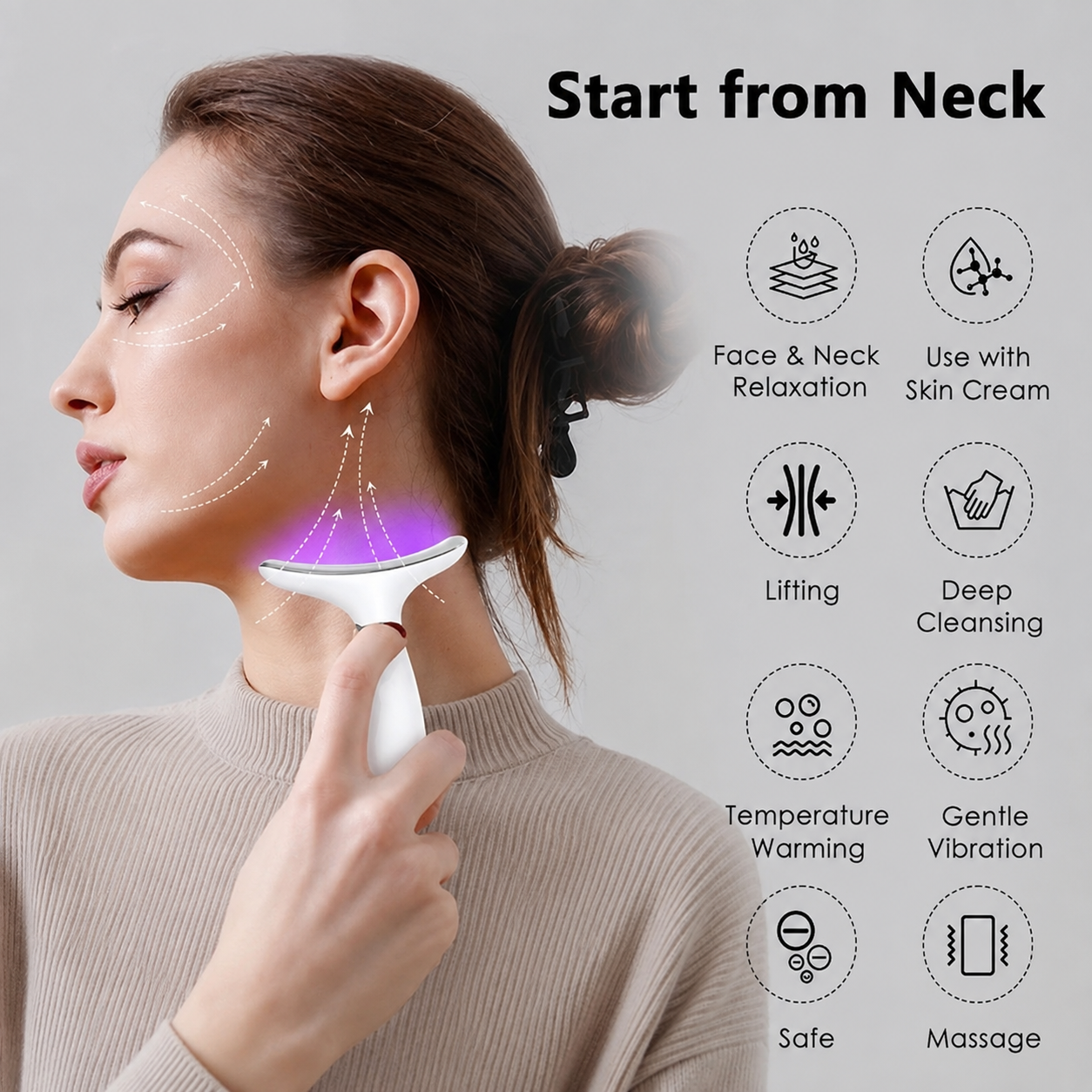 EMS Neck Beauty Device HY69 – Facial & Neck Lift Massager for Skin Tightening, Anti-Aging & Wrinkle Reduction